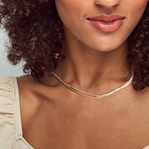 silver layered choker