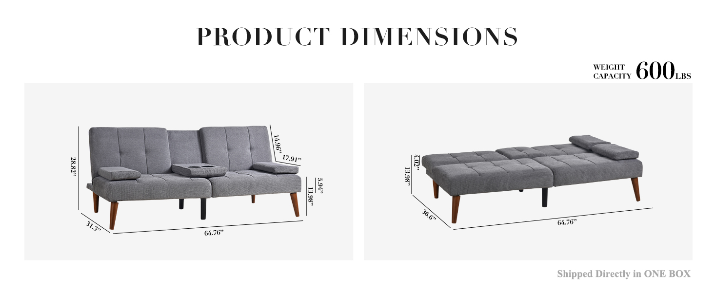 the dimension of futon couch
