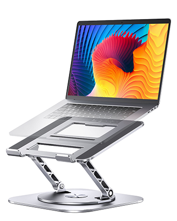 db736737 9f4c 4e50 9956 2db07bb2ce2c. CR0,0,362,453 PT0 SX362 V1 Adjustable Computer Stand with 360 Rotating Base, Ergonimic Foldable Laptop Riser for Desk Compatible with MacBook Pro/Air Notebook up to 16 Inches, Silver