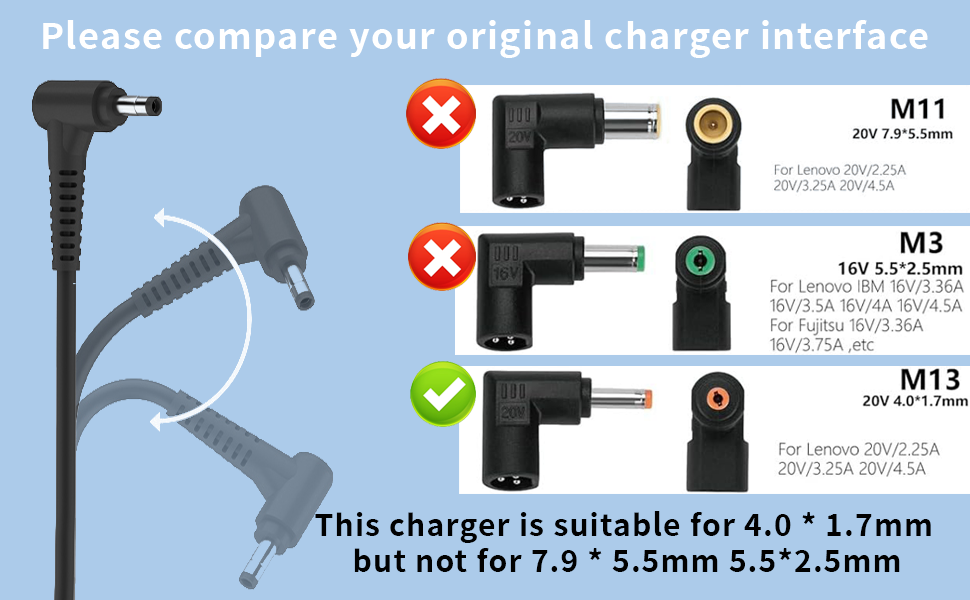 compatible with 65w lenovo ideapad 3 charger