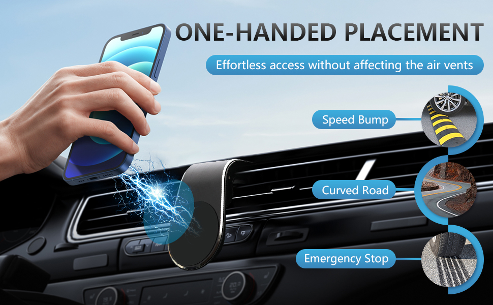 Mobile Phone Navigation Magnetic Bracket, L Type Car Phone Mount, Air Vent Phones Mount for Car