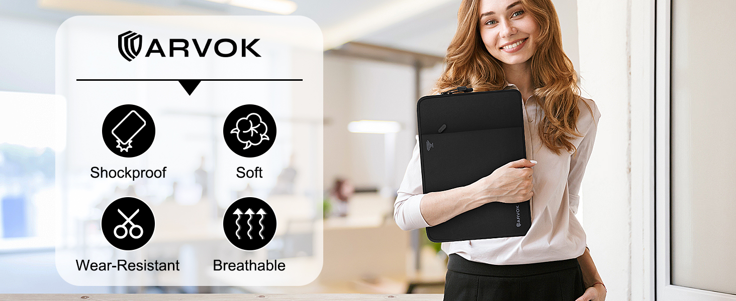 ARVOK Laptop Sleeve with Front Pocket