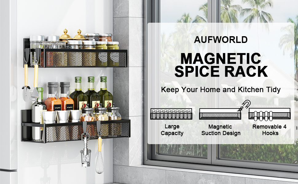 magnetic spice rack for refrigerator