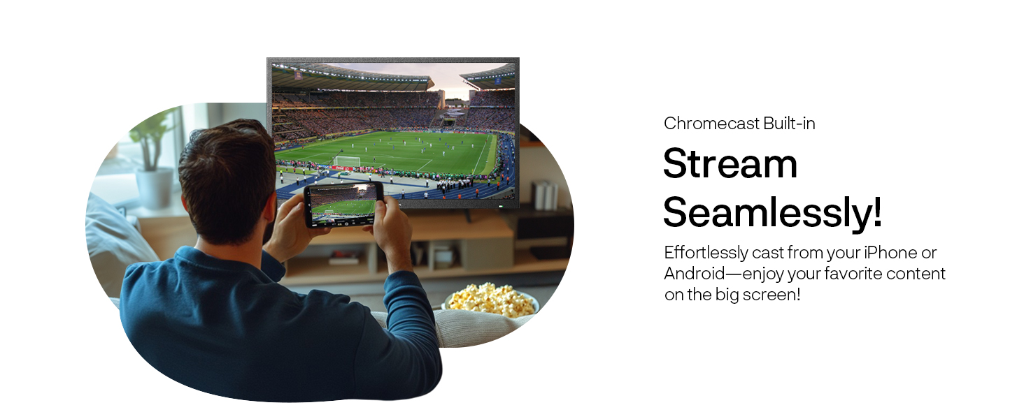 Chromecast Smart TVs for Outdoor entertainment designed for residential and commercial purposes