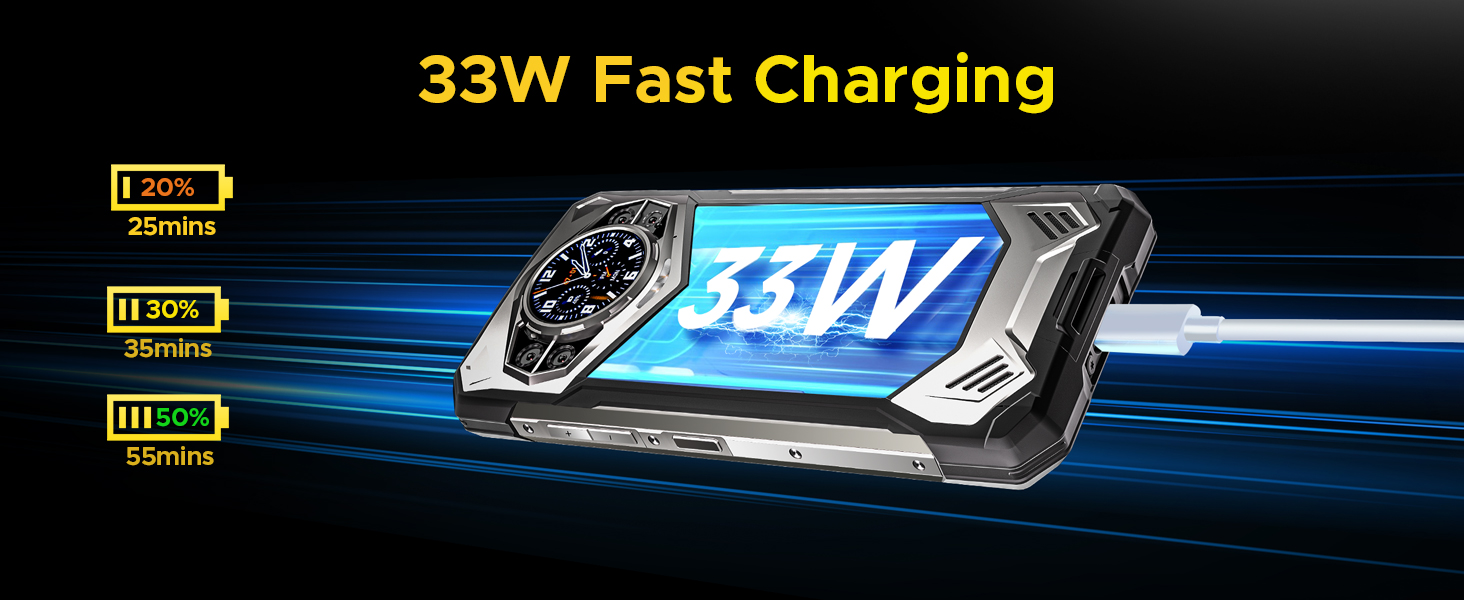 Phones Cell Phone 10100mA 6.72”FHD Dual Sim Cell Phone IP68 IP69K1.32" Dual Screen Rugged Phone