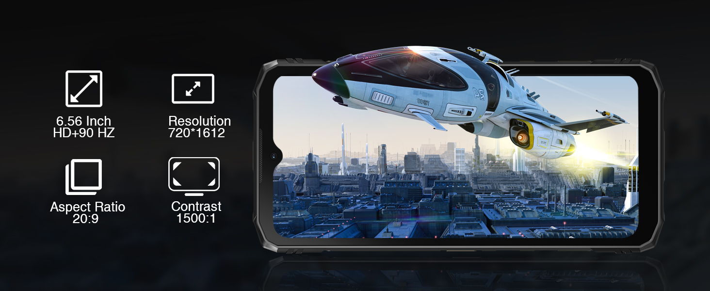 Blade 10 Rugged Phone Unlocked Android 14,9GB+128GB/TF 2TB, 6.56&amp;#34; HD+ 90Hz Cell Phone