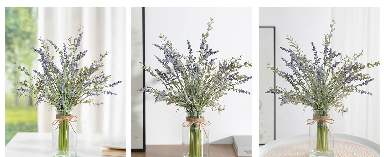 Fake Flowers Purple Decor Plant Potted Bathroom Bedroom Kitchen Farmhouse Decor