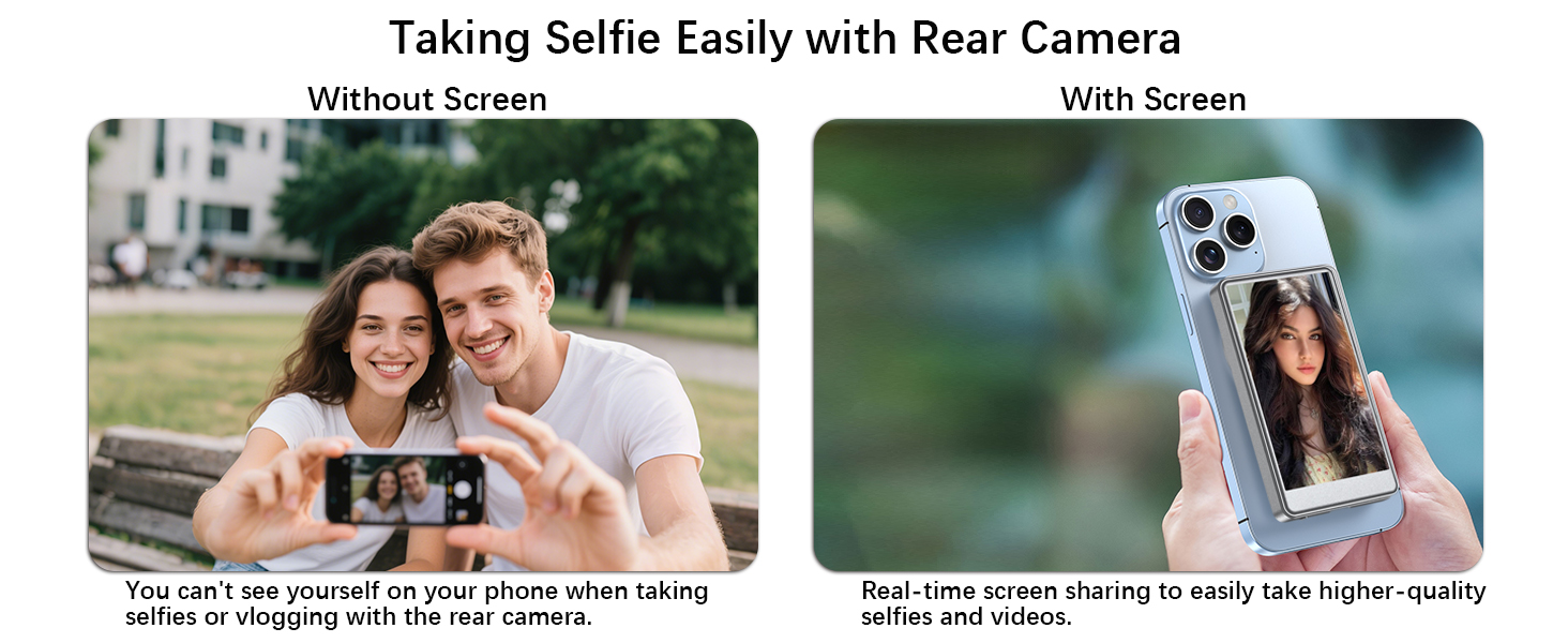 Rear Camera vlog selfie monitor screen iphone