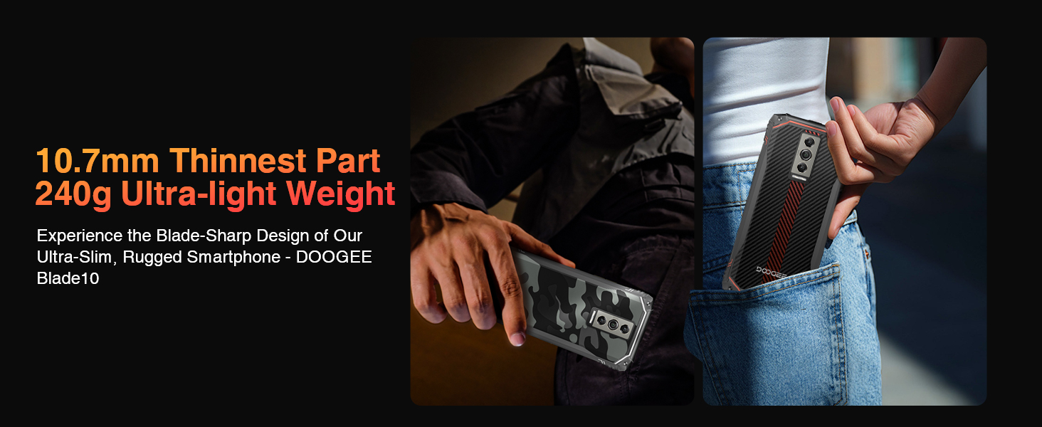 DOOGEE Blade 10 Rugged Phone Unlocked Android 14,9GB+128GB/TF 2TB Octa Core Rugged Smartphone
