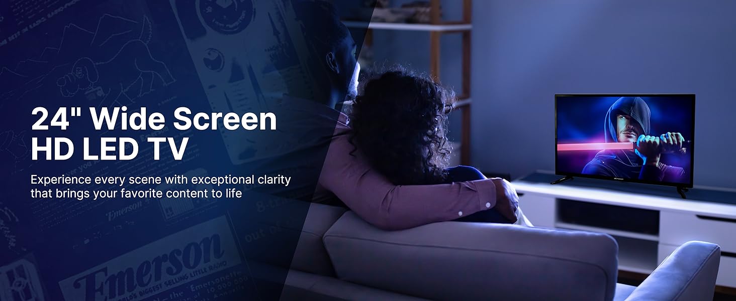 Emerson ET-2400 24 inch High Definition Television HDTV provides widescreen picture wide screen TV