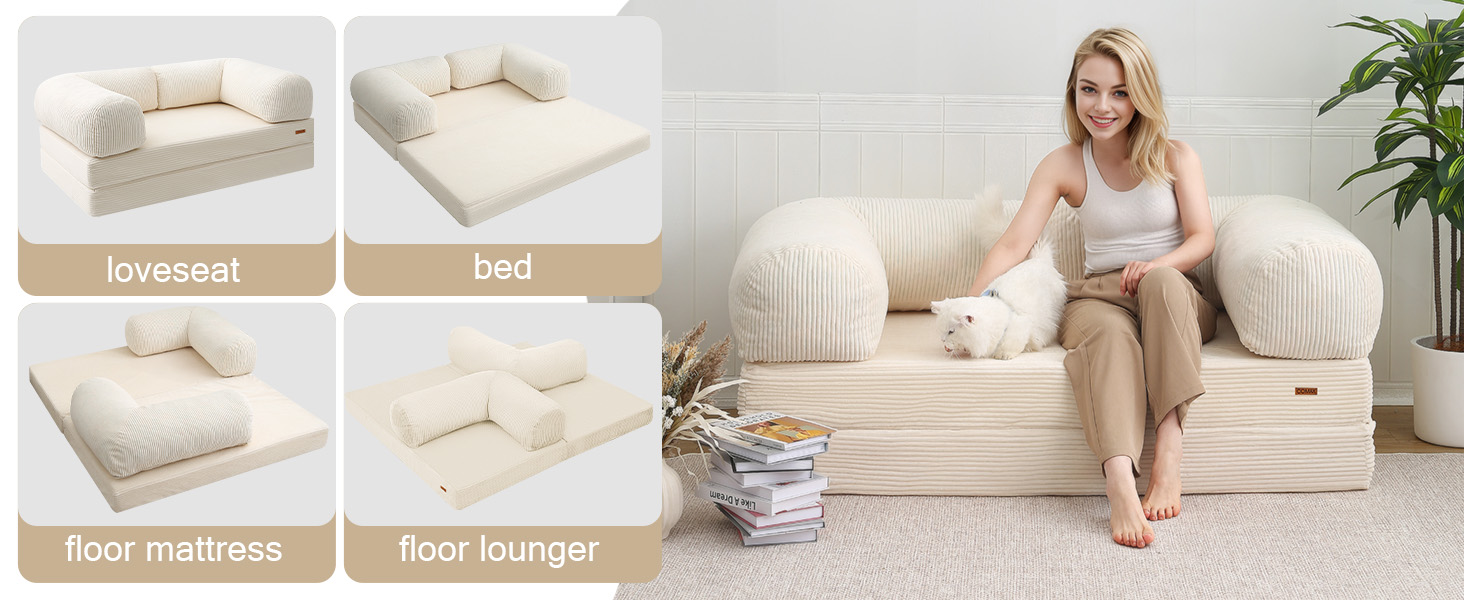 4-in-1 Interesting Sofa Bed foldable couch convertible chair foldable floor couch futon sofa 