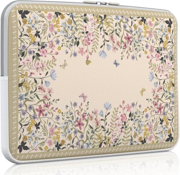 iCasso Laptop case 13 inch for MacBook Air 13-13.6 inch, Cute Laptop Sleeve for MacBook Pro 13 inch 14 inch, Slim Protective Travel Carrying Case Sleeve for 13 inch Chromebook, HP, Dell(Beige)