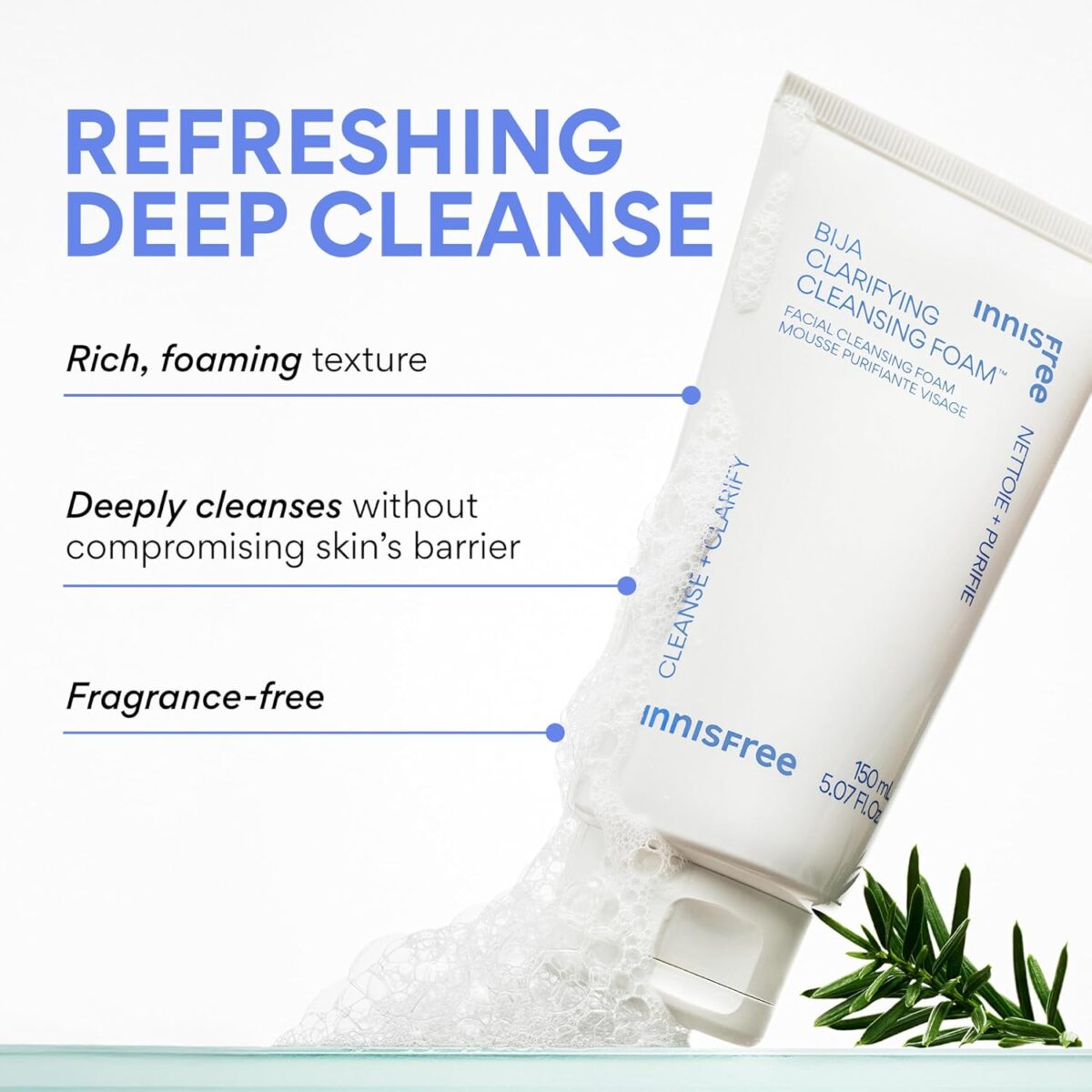 innisfree Bija Clarifying Cleansing Foam with Salicylic Acid and Castor Seed Oil Korean Face Wash Sulfate Free innisfree Bija Clarifying Cleansing Foam with Salicylic Acid and Castor Seed Oil, Korean Face Wash, Sulfate Free