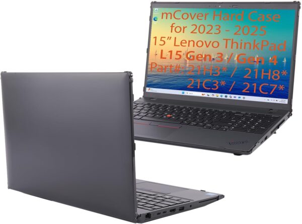 mCover case ONLY Compatible for 2023-2025 15.6″ Lenovo ThinkPad L15 Gen 3 | Gen 4 Series Windows Notebook Computers (NOT Fitting Any Other Models)- Black